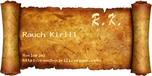 Rauch Kirill névjegykártya